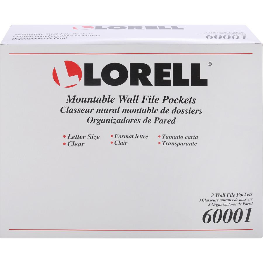 Lorell Wall File Pockets - 14.75" Height x 13.13" Width x 4.25" Depth - Clear - 3 / Pack. Picture 2