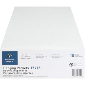 Business Source Letter Yes File Pocket - 8 1/2" x 11" - Capacity3 1/2" Expansion - 10% Recycled - 10 / Box. Picture 7