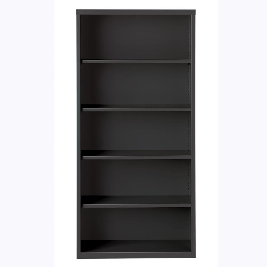 Lorell Fortress Series Bookcase - 72" Height x 34.5" Width x 13" Depth - 5 Shelve(s) - Material: Steel - Finish: Charcoal, Powder Coated - Adjustable Shelf, Welded, Durable - 1 Each. Picture 3