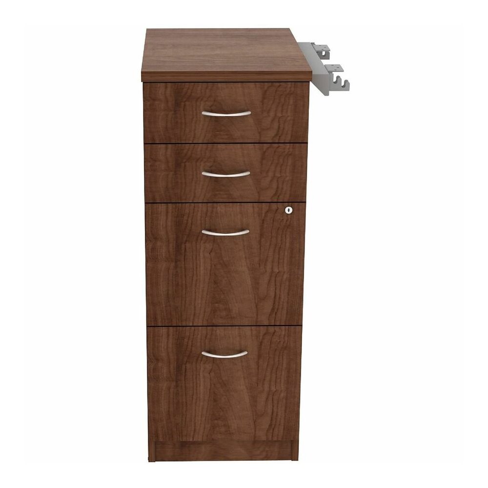 Lorell Relevance Series 4-Drawer File Cabinet - 40.4" Height x 15.5" Width x 23.6" Depth - Total Drawer(s): 4 - Material: Laminate - Finish: Walnut - 1 Each. Picture 2