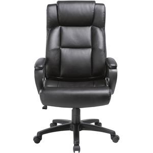 Lorell High-back Executive Chair - Black Bonded Leather Seat - Black Bonded Leather Back - High Back - 5-star Base - 1 Each. Picture 3