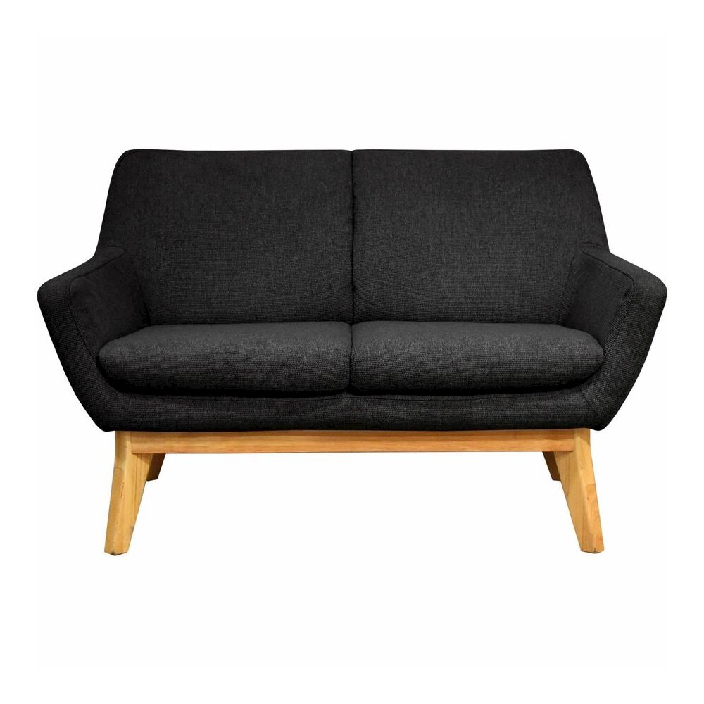Lorell Quintessence Collection Loveseat - 32.8" Height x 19.8" Width x 53.1" Length - Finish: Black - 1 Each. Picture 2