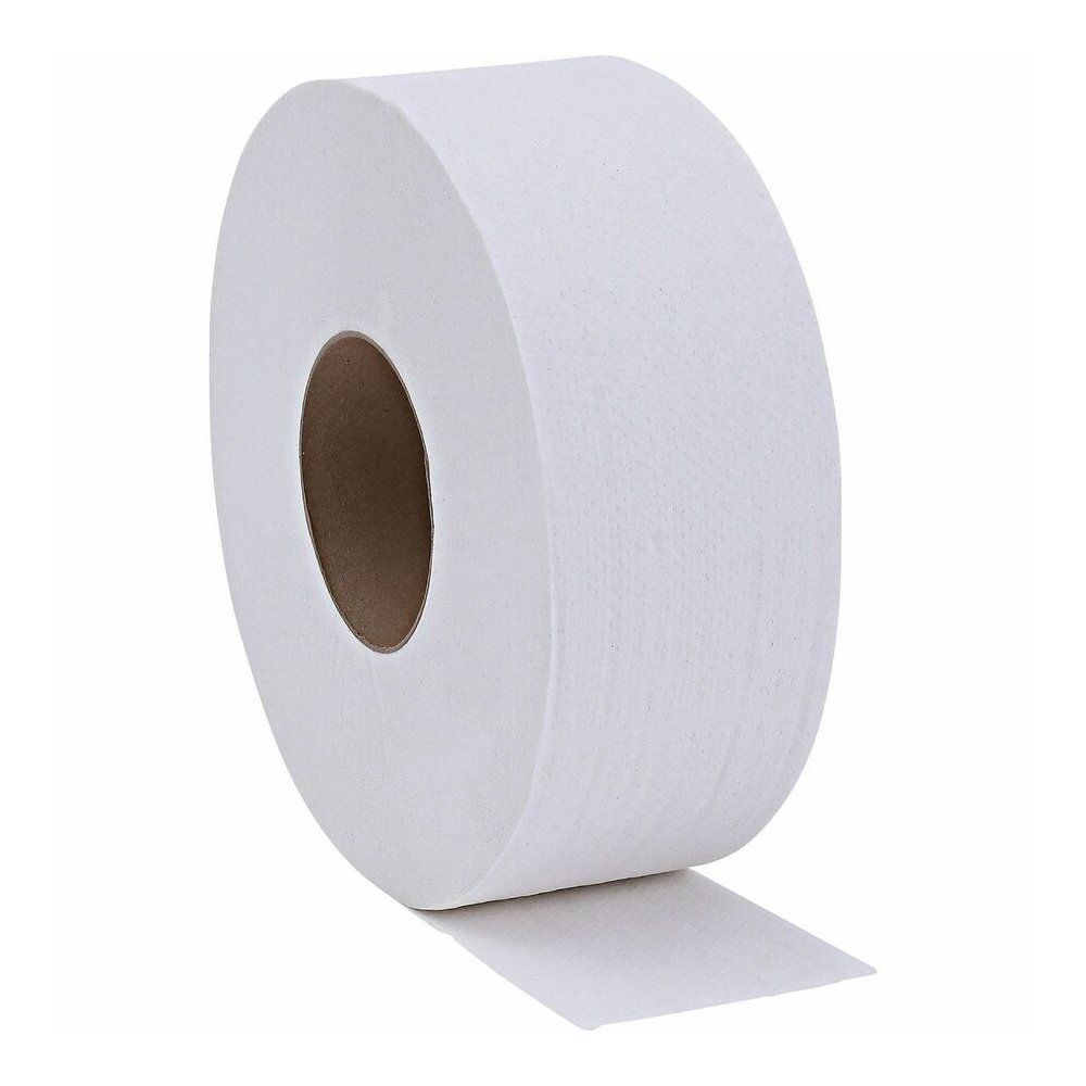 Genuine Joe 2-ply Jumbo Roll Dispenser Bath Tissue - 2 Ply - 3.30" Width x 650 ft Length - White - 54 / Pallet. Picture 2