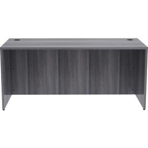 Lorell Essentials Series Rectangular Desk Shell - 29.5" Height x 66" Width x 30" Depth, 1" Thickness Top - Laminate, Weathered Charcoal Table Top - Grommet, Durable, Modesty Panel, Adjustable Floor Gu. Picture 6