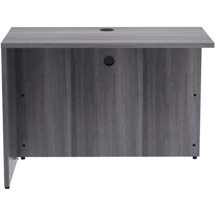 Lorell Essentials Series Return Shell - 29.5" Height x 42" Width x 24" Depth, 1" Thickness Top - Laminate, Weathered Charcoal Table Top - Modesty Panel, Grommet, Durable, Adjustable Floor Guide - 1 Ea. Picture 6
