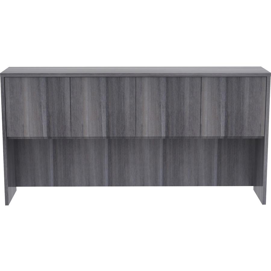 Lorell Essentials Series Stack-on Hutch with Doors - 36" Height x 70.9" Width x 14.8" Depth - 4 Door(s) - Grommet, Durable, Cord Management - 1 Each. Picture 4