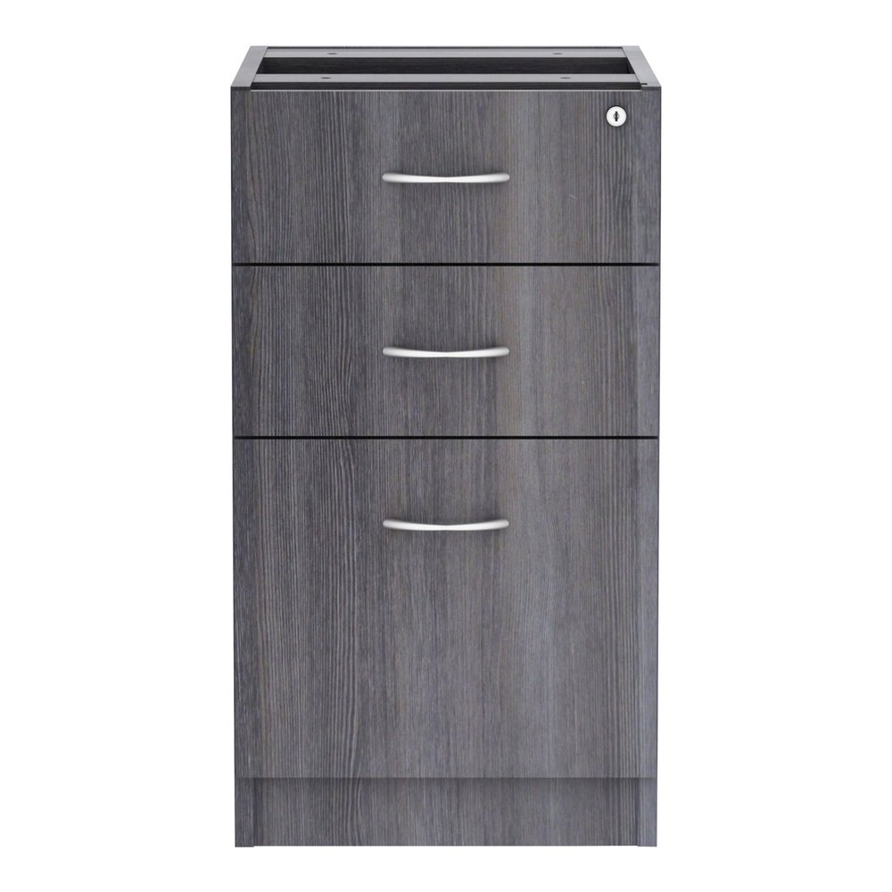 Lorell Essentials Series Box/Box/File Fixed File Cabinet - 28.3" Height x 16" Width x 22" Depth - Finish: Laminate, Weathered Charcoal - File Drawer, Adjustable Floor Guide, Built-in Hangrail - For Fi. Picture 2