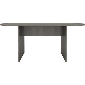 Lorell Essentials Oval Conference Table - Oval - 1.3" Thickness Top, 36" Height x 72" Width x 29.5" Depth - Material: Wood - Finish: Weathered Charcoal, Laminate - Adjustable Floor Guide - For Confere. Picture 5