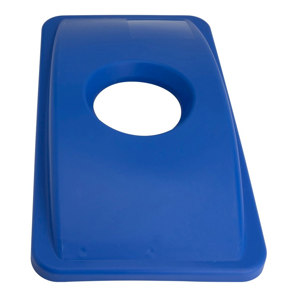 Genuine Joe 23-gallon Recycling Bin Round Cutout Lid - Round - Blue - 4 / Carton. Picture 3