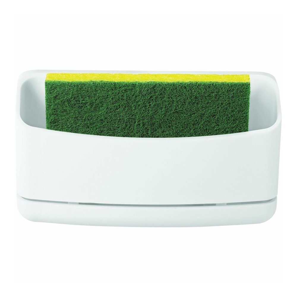 Command Under Sink Sponge Caddy - 9.38" Height x 12" Width x 7.75" Depth - Dishwasher Safe, Adhesive - White - 12 / Carton. Picture 2