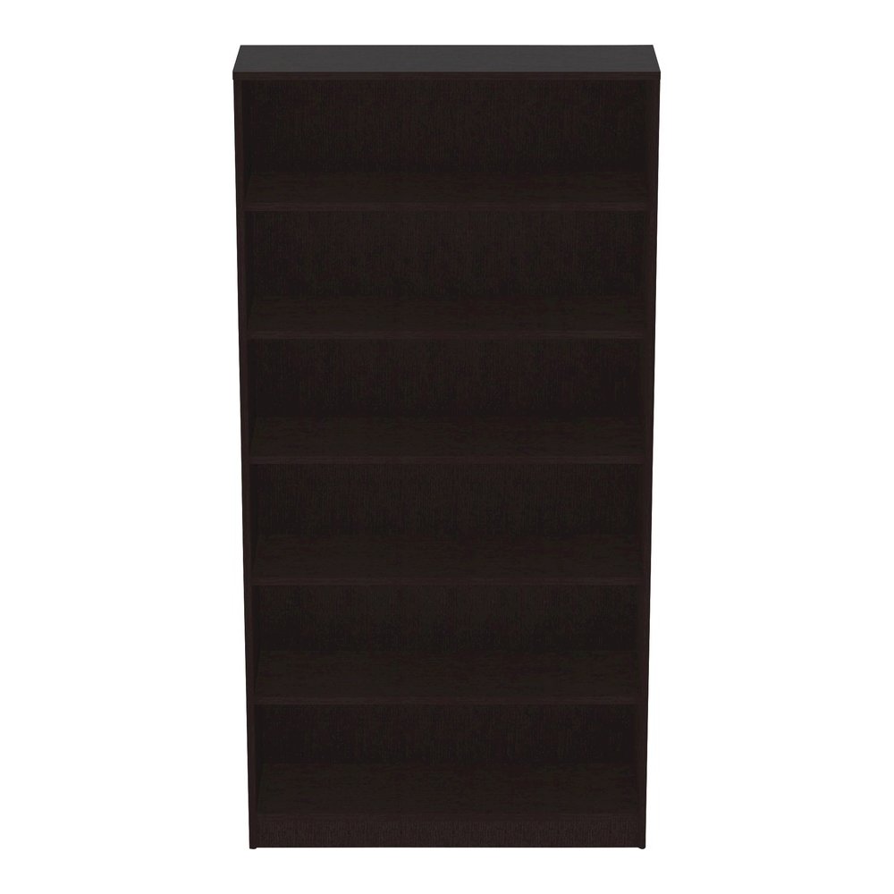 Lorell Laminate Bookcase - 0.7" Thickness Shelf, 72" Height x 36" Width x 12" Depth - 6 Shelve(s) - 5 Adjustable Shelf(ves) - Square Edge - Material: Thermofused Laminate (TFL) - Finish: Espresso - St. Picture 3