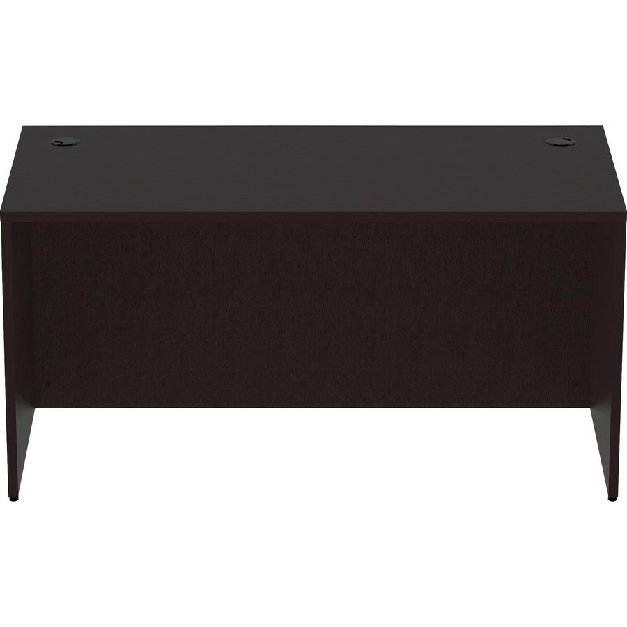 Lorell Essentials Series Rectangular Desk Shell - Rectangle - 29.5" Height x 60" Width x 30" Depth Desk Shell, 1" Thickness Top - Finish: Espresso - 1 Each. Picture 3
