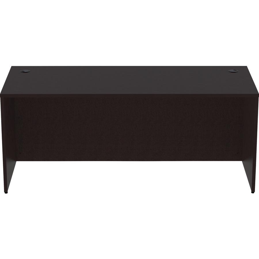 Lorell Essentials Series Rectangular Desk Shell - 29.5" Height x 70.9" Width x 29.5" Depth Desk Shell, 70.9" Width x 29.5" Depth x 1" Thickness - Finish: Espresso - 1 Each. Picture 3