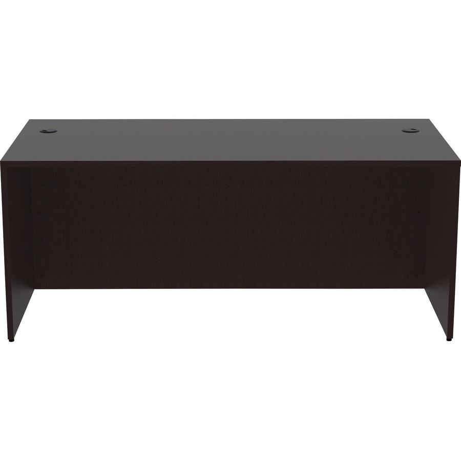 Lorell Essentials Series Rectangular Desk Shell - Rectangle - 29.5" Height x 70.9" Width x 35.4" Depth Desk Shell, 70.9" Width x 35.4" Depth x 1" Thickness Top - Finish: Espresso - 1 Each. Picture 3