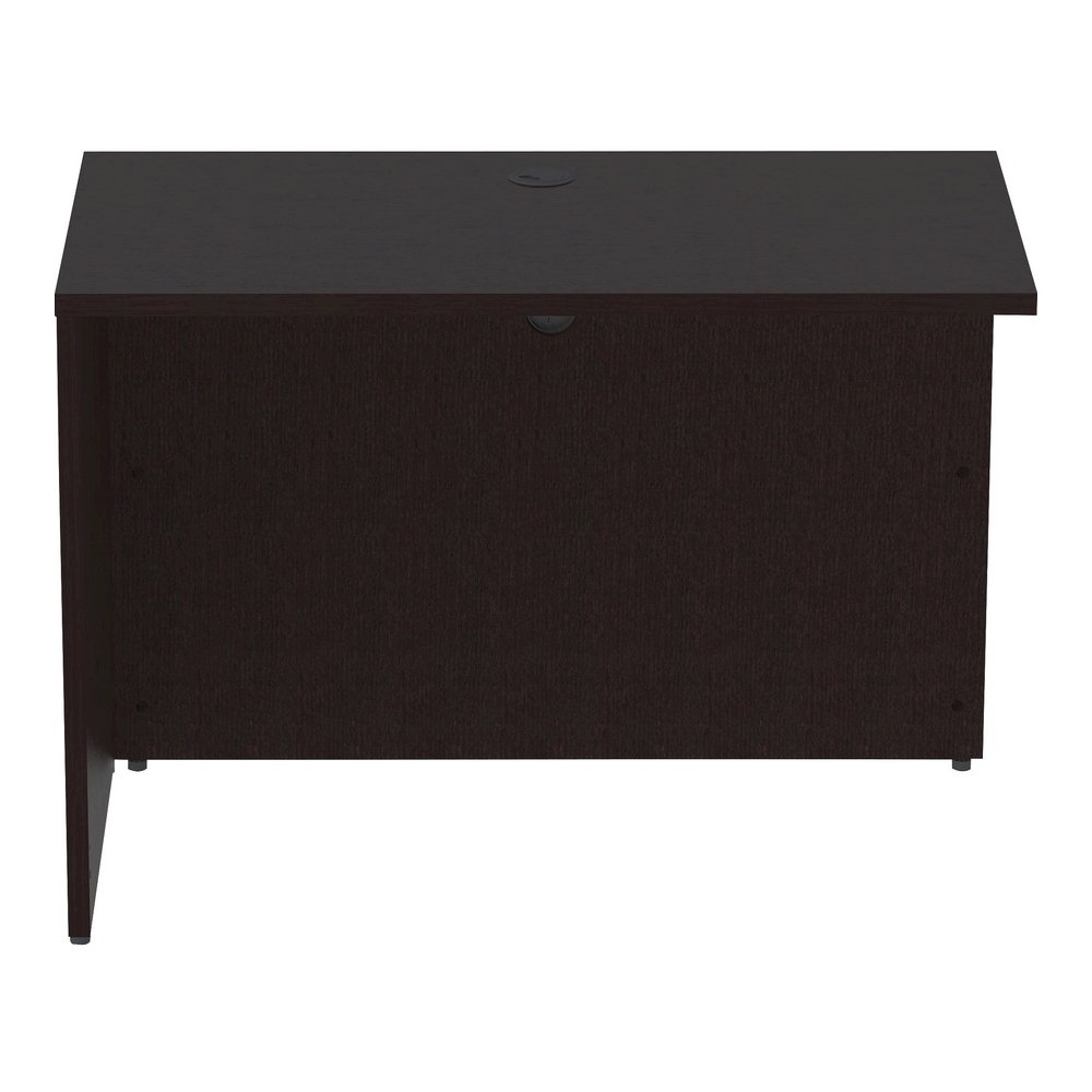 Lorell Essentials Series Return Shell - 29.5" Height x 42" Width x 24" Depth Return Shell, 1" Thickness Top - Finish: Espresso - Grommet, Adjustable Feet, Durable, Laminated, Cam Lock, Cord Management. Picture 3