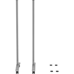 Lorell Adaptable Panel Legs for 50"H Configuration - 18.75" Width x 2" Depth x 48.37" Height - Caster - Aluminum - Silver - 1 Set. Picture 2