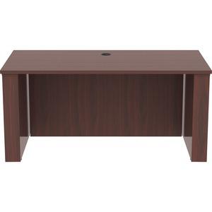 Lorell Essentials Series Sit-to-Stand Desk Shell - 0.1" Thickness Top, 49" Height x 60" Width x 29" Depth - Finish: Mahogany - Mahogany Laminate Table Top - 1 Each. Picture 3
