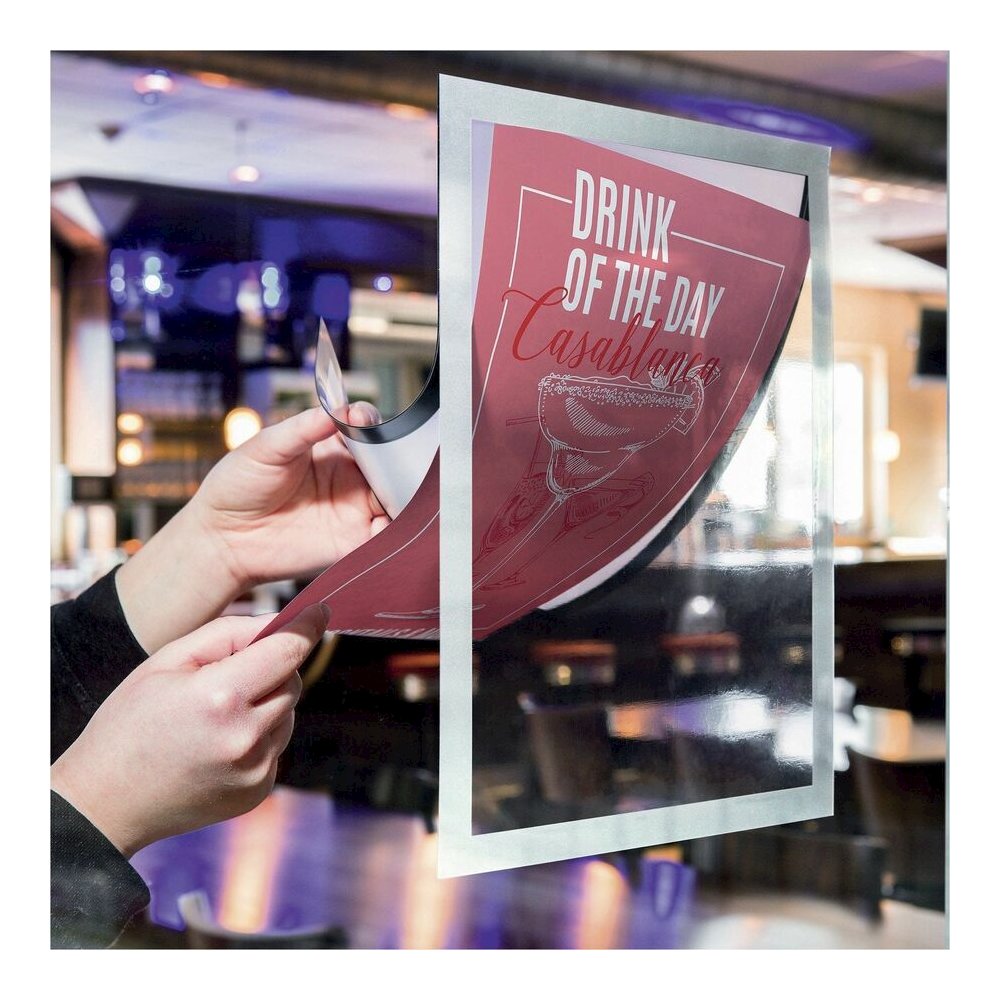 DURABLE The Infoframe - 2 / Pack - Glass-mountable, Window-mountable - Removable, Repositionable, Heat Resistant, UV Resistant, Sturdy, Both Sides Display. Picture 4