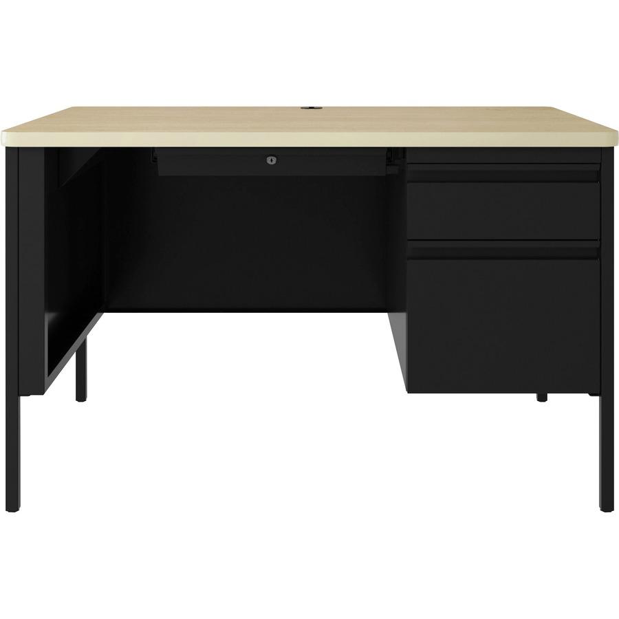 Lorell Fortress Series 48" Right Single-Pedestal Desk - 30" Height x 48" Width x 29.5" Depth, 0.7" Height Modesty Panel, 1.1" Thickness Top - Single Pedestal on Right Side - Square Edge - Material: St. Picture 4