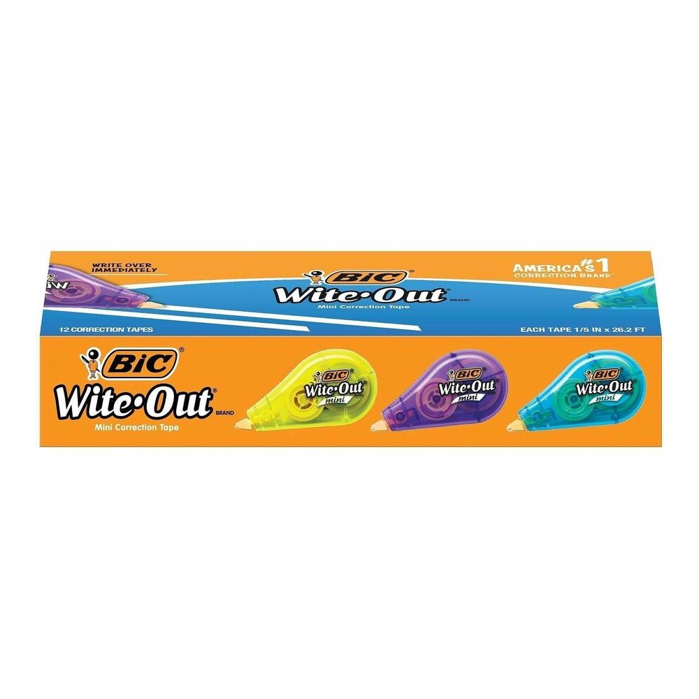 Wite-Out Mini Correction Tape Pack - 0.20" Tape Width x 19.60 ft Tape Length - 1 Line(s) - Translucent Dispenser - Smooth, Compact, Ambidextrous, Easy to Use, Non-refillable, Tear Resistant - White - . Picture 2