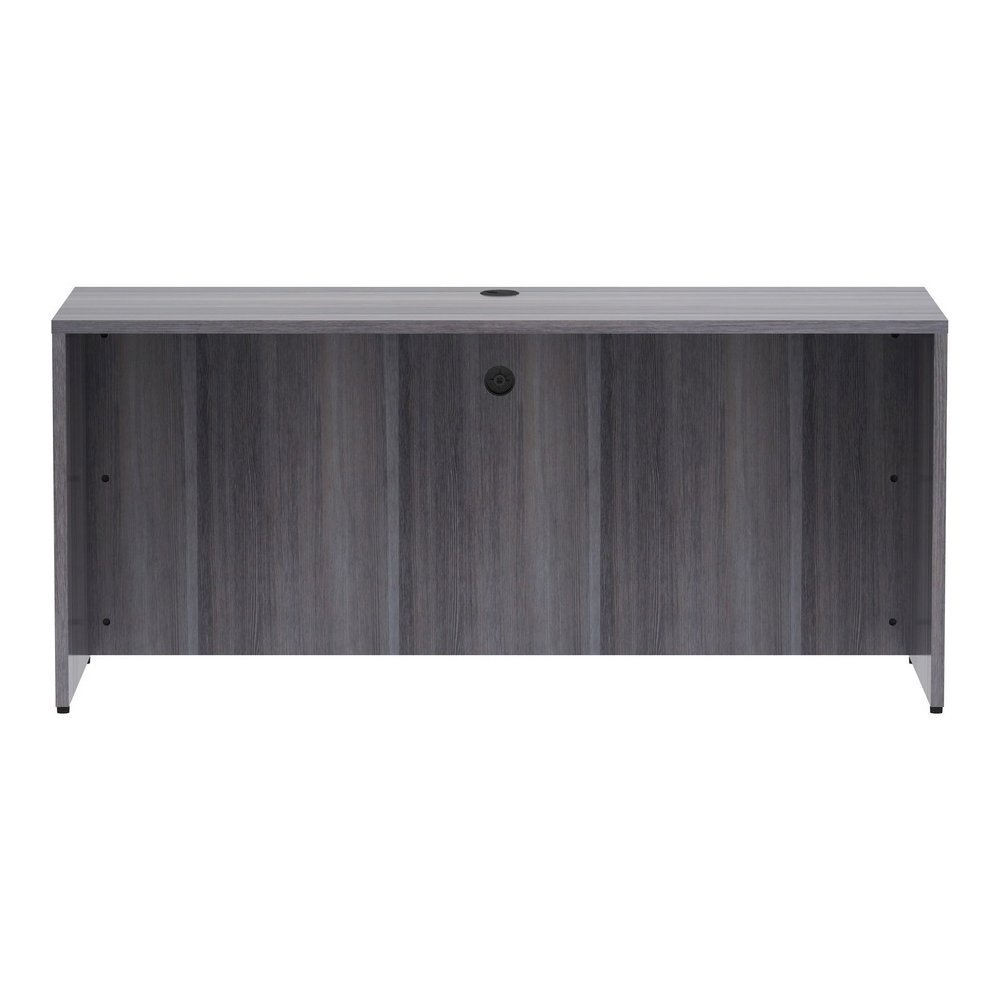 Lorell Essentials Series Credenza Shell - Rectangle - 29.5" Height x 66" Width x 24" Depth Credenza Shell, 1" Thickness Top - Finish: Weathered Charcoal Laminate, Silver Brush - 1 Each. Picture 3