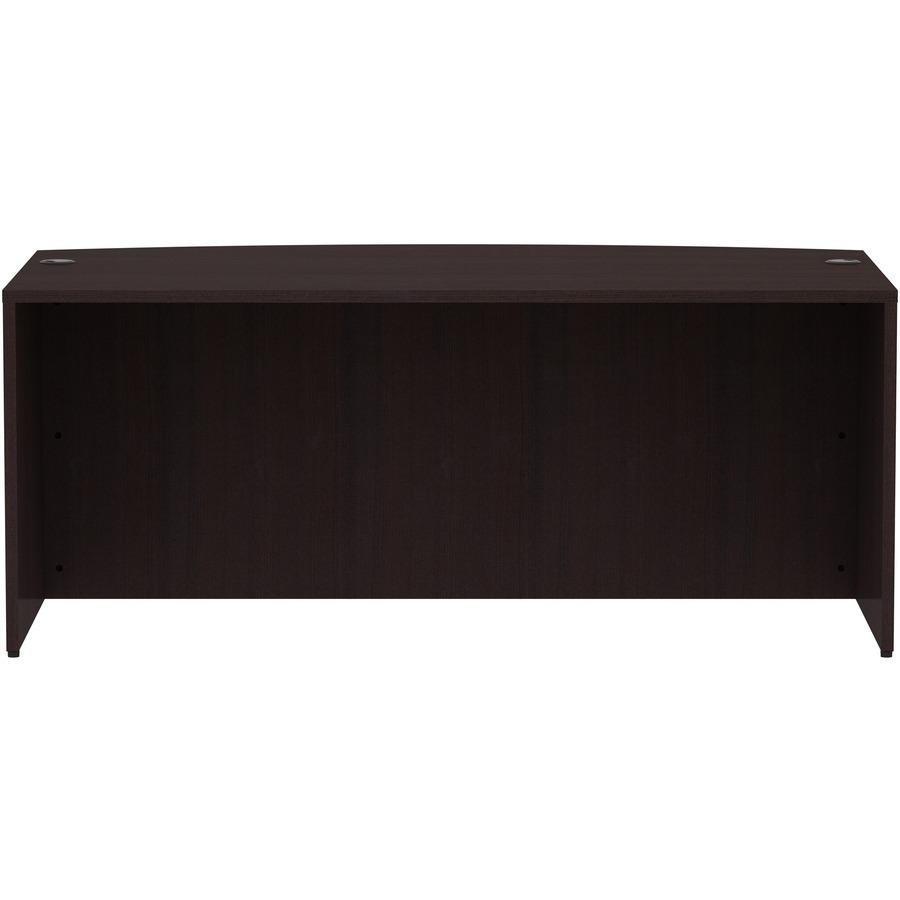 Lorell Essentials Series Bowfront Desk Shell - 29.5" Height x 72" Width x 41.4" Depth Desk Shell, 1" Thickness Top - Bow Front Edge - Finish: Espresso Laminate - 1 Each. Picture 3