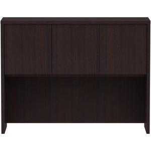 Lorell Essentials Series Stack-on Hutch with Doors - 36" Height x 48" Width x 15" Depth - 3 Door(s) - Finish: Espresso Laminate - 1 Each. Picture 5