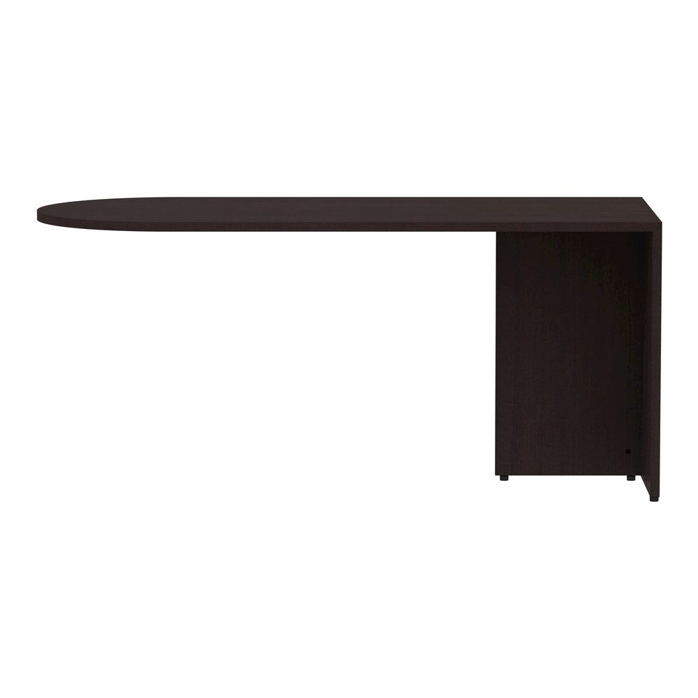 Lorell Essentials Series Peninsula Desk Box 1 of 2 - 29.5" Height x 66" Width x 30" Depth Desk, 1" Thickness Top - Finish: Espresso Laminate - 1 Each. Picture 3
