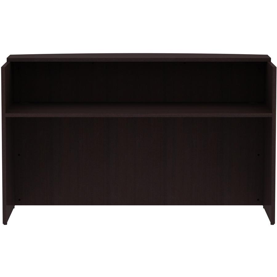 Lorell Essentials Series Front Reception Desk - 42.5" Height x 72" Width x 36" Depth Desk, 1" Thickness Top - Finish: Espresso Laminate - 1 Each. Picture 3