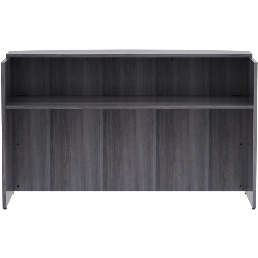 Lorell Essentials Series Front Reception Desk - 42.5" Height x 72" Width x 36" Depth Desk, 1" Thickness Top - Finish: Weathered Charcoal Laminate - 1 Each. Picture 3