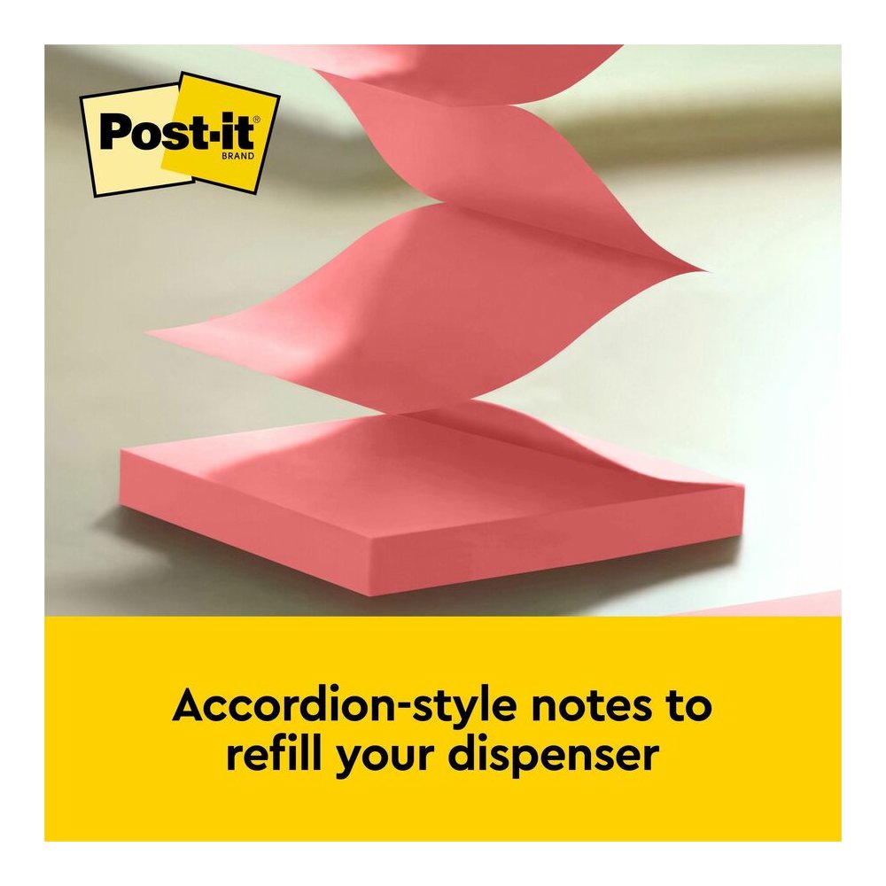 Post-it&reg; Super Sticky Dispenser Notes - Supernova Neons Color Collection - 3" Flag/Note Width x 3" Flag/Note Length - Square - 90 Sheets per Pad - Aqua Splash, Acid Lime, Guava - Paper - Super Sti. Picture 5