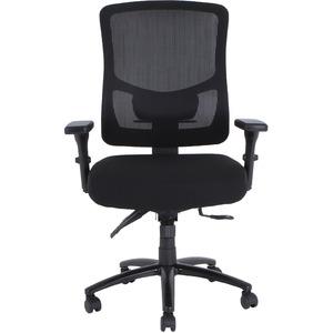 Lorell Big & Tall Mesh Back Office Chair - Fabric Seat Material - Black - Armrest - 1 Each. Picture 14