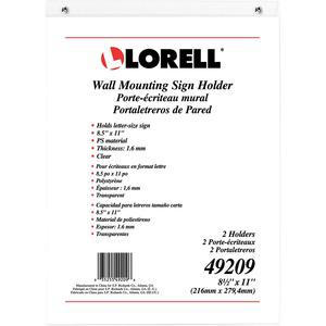 Lorell Wall-Mounted Sign Holders - Support 8.50" x 11" Media - Acrylic - Clear - 2 / Pack. Picture 4