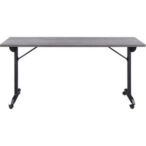 Lorell Mobile Folding Training Table - Rectangle Top - Powder Coated Base - 200 lb Capacity - 63" Table Top Width - 29.50" Height x 63" Width x 24" Depth - Assembly Required - Weathered Charcoal - Lam. Picture 6