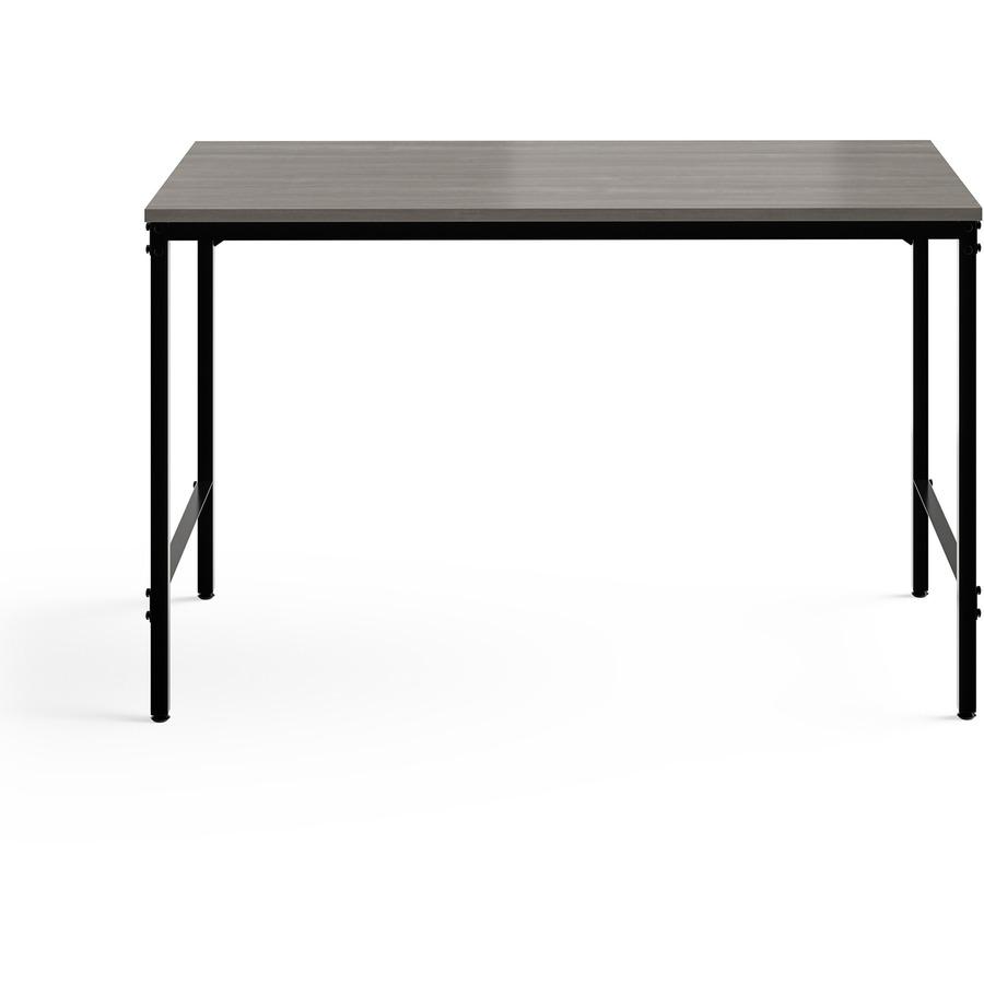 Safco Simple Study Desk - Neowalnut Rectangle, Laminated Top - Black Powder Coat Four Leg Base - 4 Legs x 45.50" Table Top Width x 23.50" Table Top Depth x 0.75" Table Top Thickness - 29.50" Height - . Picture 7
