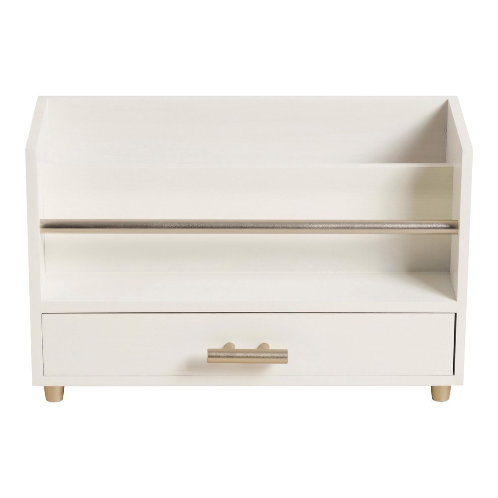 U Brands Juliet Letter Sorter - 6" Height x 3.80" Width x 9.50" Depth - Desktop - Sturdy, Durable, Pull-out Drawer - White - Pine Wood, Metal - 1 Each. Picture 2