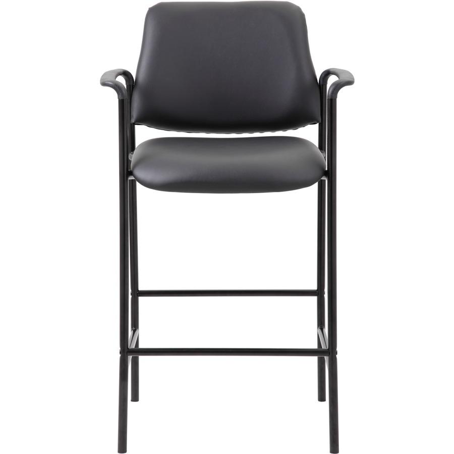 Boss Square Back Stool - Black Seat Color - Vinyl Seat Material - Black Back Color - Black Frame Color - Armrest - 1 Each. Picture 3