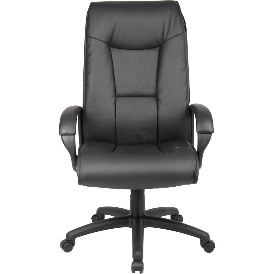 Boss Executive Leather Plus Chair - Black LeatherPlus Seat - Black LeatherPlus Back - 5-star Base - Armrest - 1 Each. Picture 8