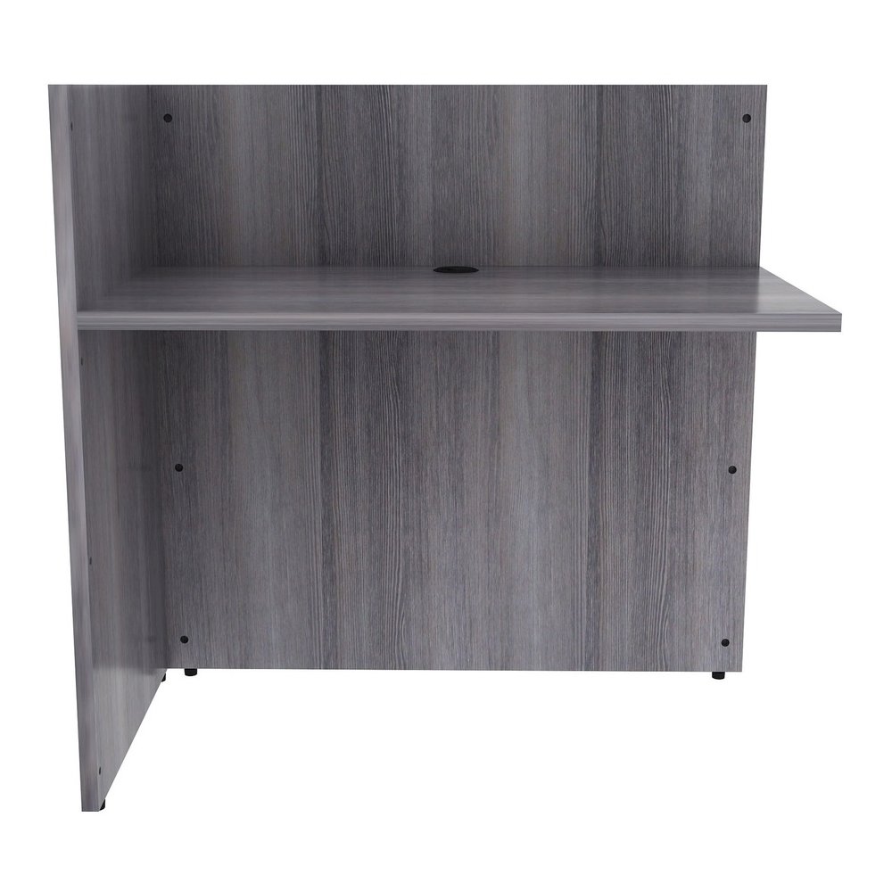 Lorell Essentials Series Reception Return - 1" Thickness Top, 41.5" Height x 42" Width x 24" Depth - Material: Laminate - Finish: Weathered Charcoal - 1 Each. Picture 2