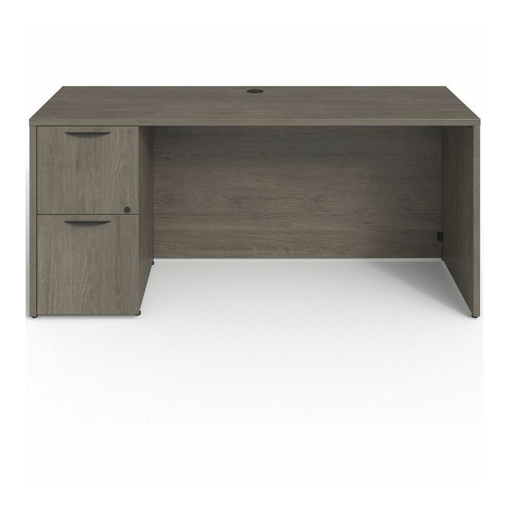 Lorell Prominence 2.0 Left-Pedestal Credenza - Rectangle - 29" Height x 66" Width x 24" Depth, 1" Thickness Top - Total Drawer(s): 2 - Single Pedestal on Left Side - Band Edge - Material: Particleboar. Picture 3