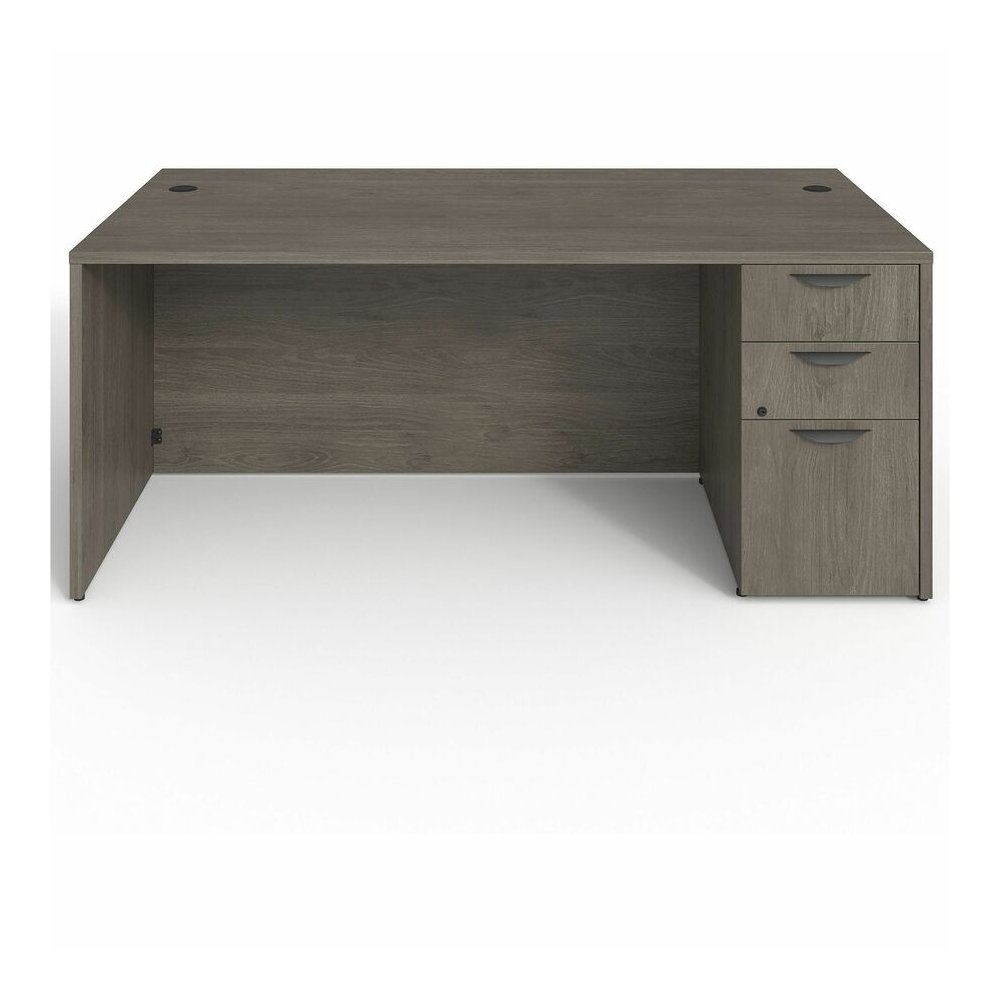 Lorell Prominence 2.0 Right-Pedestal Desk - Rectangle - 29" Height x 72" Width x 36" Depth, 1" Thickness Top - Total Drawer(s): 3 - Single Pedestal on Right Side - Band Edge - Material: Particleboard . Picture 3