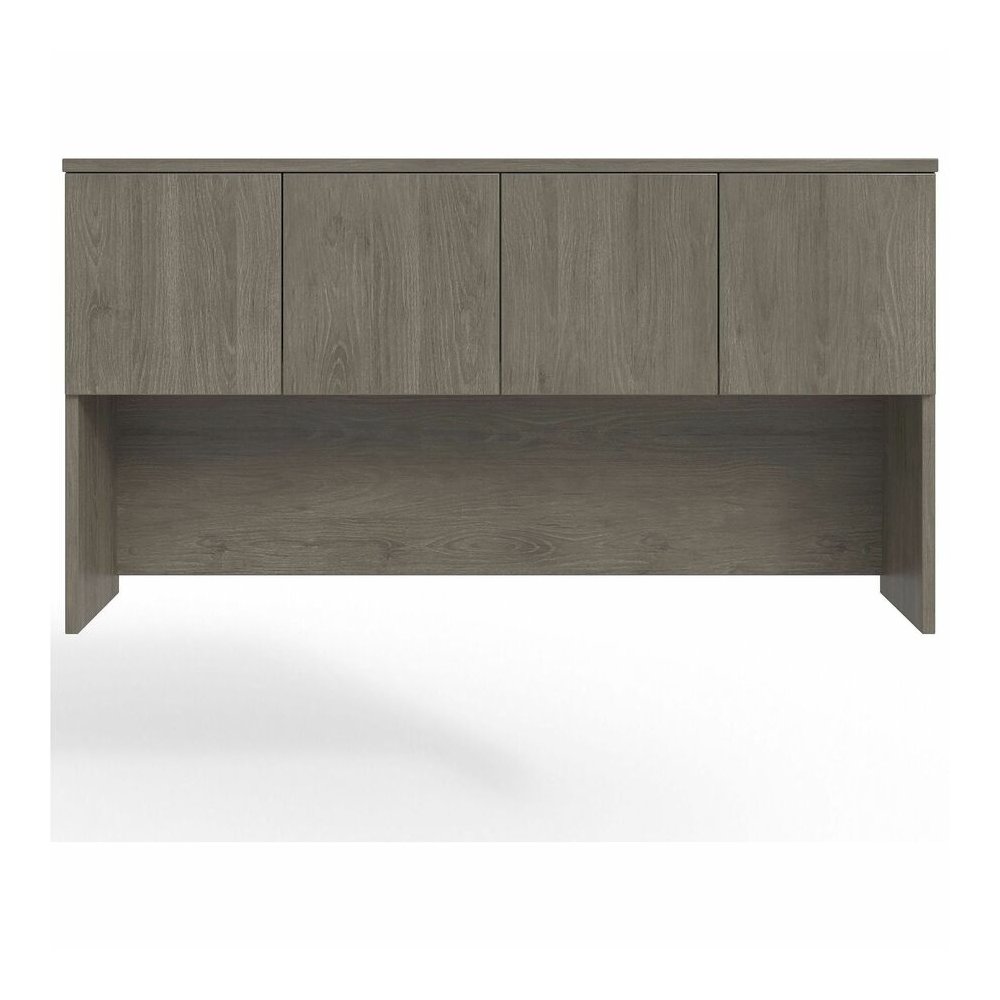 Lorell Prominence 2.0 Hutch - Rectangle - 39" Height x 66" Width x 16" Depth - 4 Door(s) - Material: Particleboard - Finish: Gray Elm, Thermofused Melamine (TFM), Laminate - Mar Resistant, Burn Resist. Picture 3