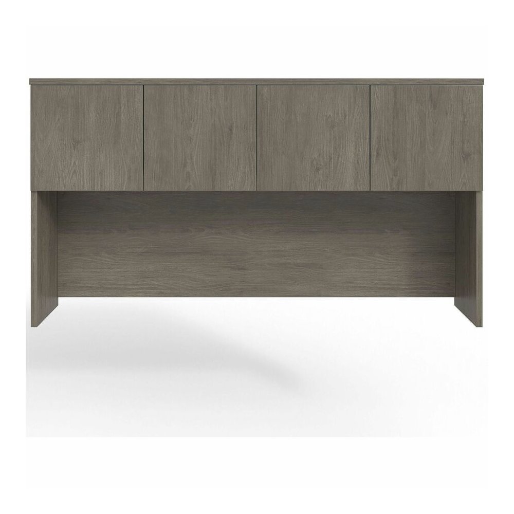 Lorell Prominence 2.0 Hutch - Rectangle - 39" Height x 72" Width x 16" Depth - 4 Door(s) - Material: Particleboard - Finish: Gray Elm, Thermofused Melamine (TFM), Laminate - Mar Resistant, Burn Resist. Picture 3