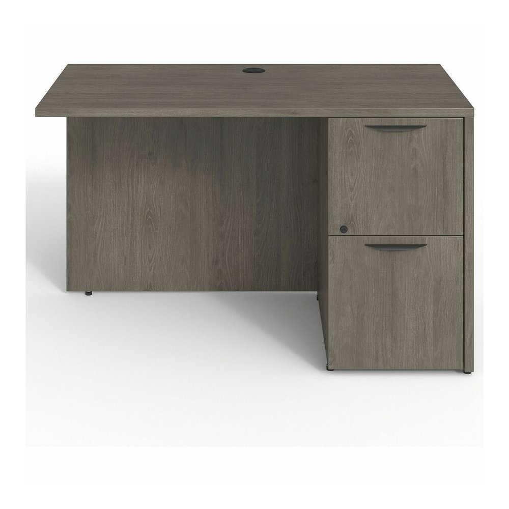 Lorell Prominence 2.0 Right Return - Rectangle - 29" Height x 48" Width x 24" Depth, 1" Thickness Top - Total Drawer(s): 2Right Side - Material: Particleboard, Thermofused Melamine (TFM) - Finish: Gra. Picture 3