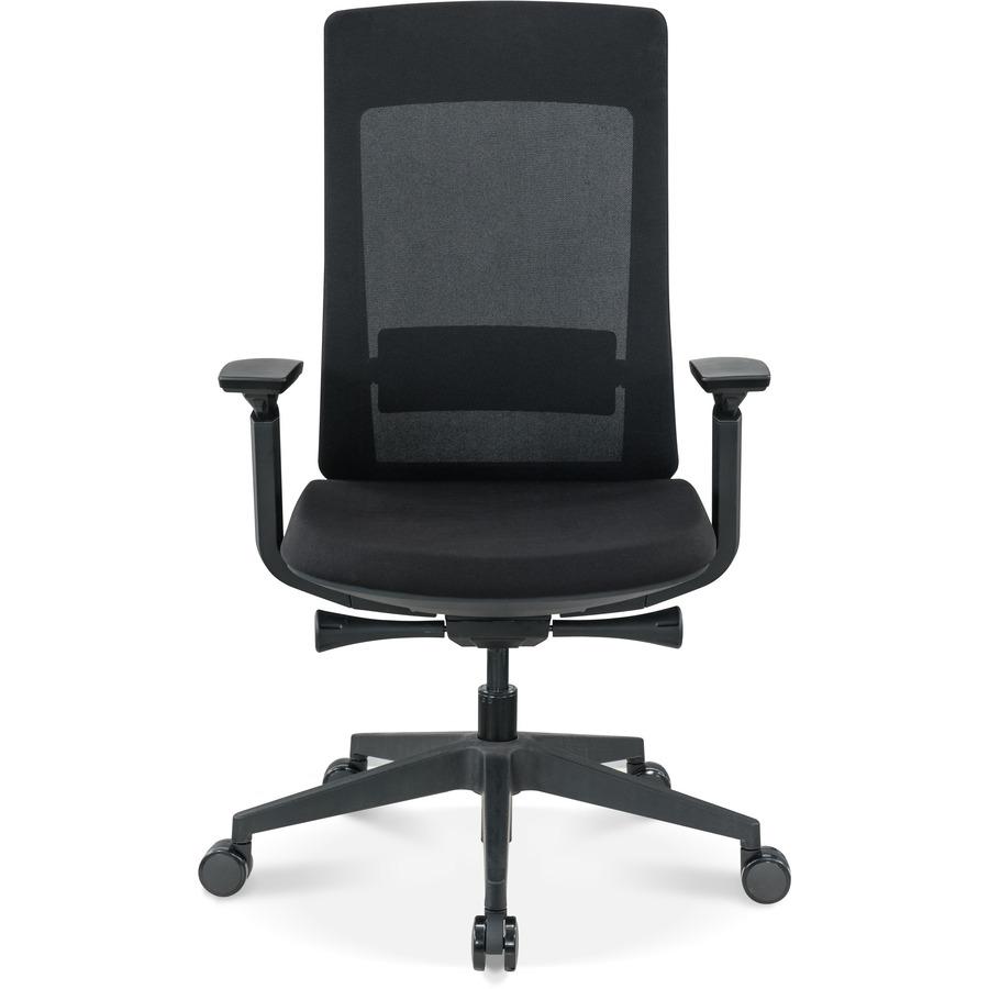 Eurotech Elevate Chair - Black Fabric Seat - Black Mesh Back - Black Frame - 5-star Base - Armrest - 1 Each. Picture 7