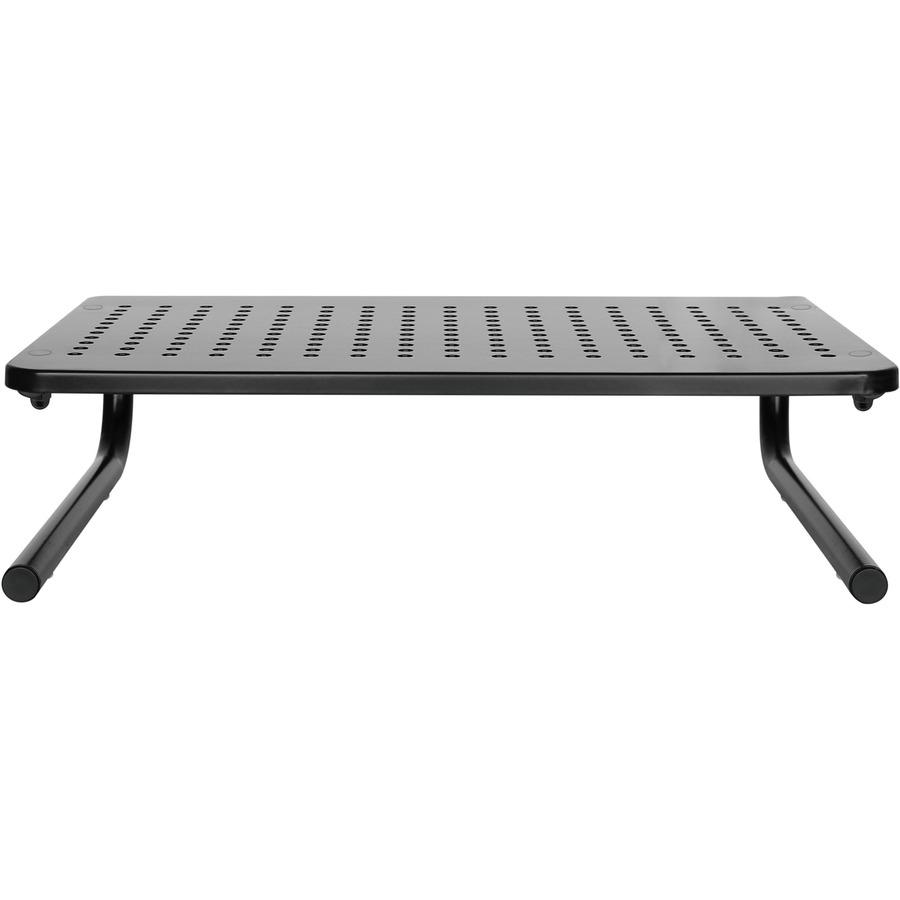 Lorell Monitor/Laptop Stand - 20 lb Load Capacity - 5.50" Height x 14.50" Depth - Desktop - Steel - Black - For Monitor, Notebook - Ventilated, Rubber Pad, Non-skid. Picture 5