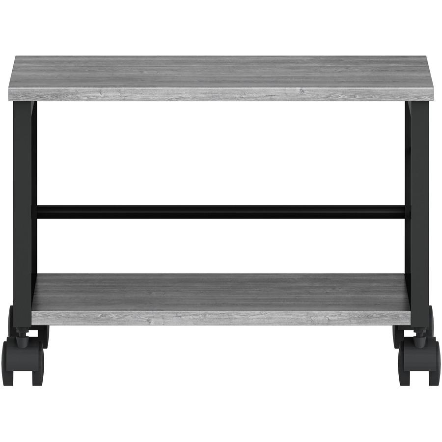 Lorell Underdesk Mobile Machine Stand - 150 lb Load Capacity - 13.20" Height x 18.70" Width x 15.70" Depth - Desk - Powder Coated - Metal, Laminate, Polyvinyl Chloride (PVC) - Charcoal, Black. Picture 3