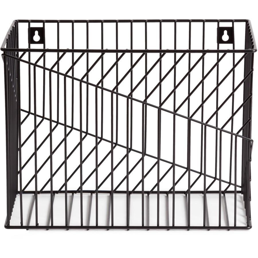 U Brands Vena Desk Organization Collection Hanging File Basket - 9.50" Height x 6.80" Width x 12.40" Length - Black - Metal - 1 Each. Picture 4