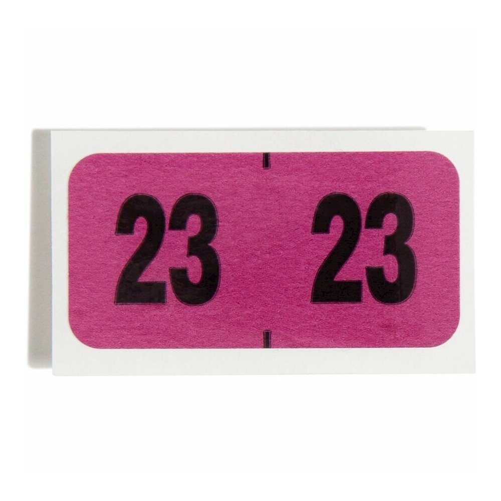 Smead ETYJ Color-Coded Year Labels - 23 - 3/4" Height x 1 1/2" Width - Rectangle - Purple - Laminated - 500 / Roll - 1 Roll. Picture 3