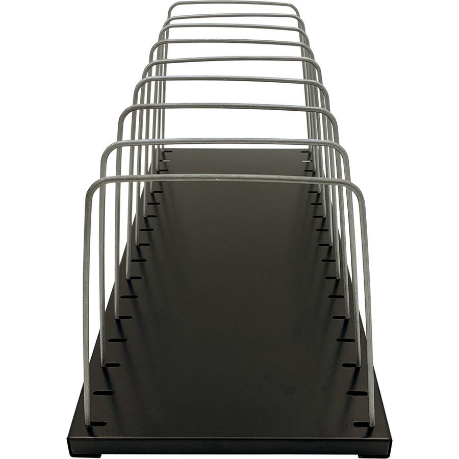 Huron Metal Wire Vertical Slots Organizer/Sorter - 8 Compartment(s) - Vertical - 7.50" Height x 18.25" Width x 8" Depth - Black - 1 Each. Picture 3